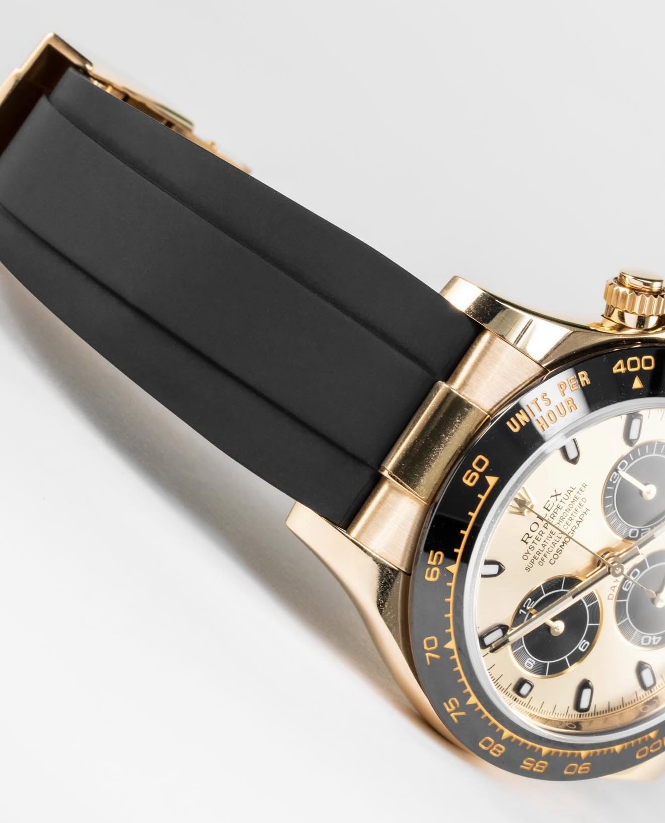 Oyster Perpetual Cosmograph Daytona watch, which is designed to be a chronograph for racing drivers.