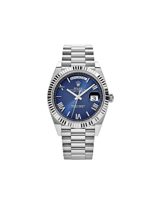 Day-Date 40 with blue ombré dial and white gold