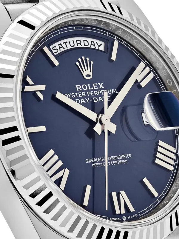 Day-Date 40 with blue ombré dial and white gold