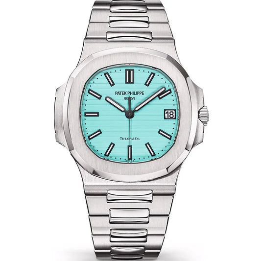 Nautilus 5711/1A-018 watch with a Tiffany & Co. blue dial.