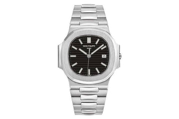 Nautilus watch, an elegant sports watch with a rounded octagonal bezel, porthole case, and embossed dial.